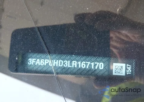 2020 Ford Fusion Se из США, поврежденный, VIN 3FA6P0HD3LR167170